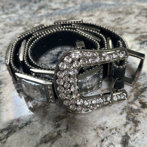 BB Simon Large Crystal Leather Belt main image 4